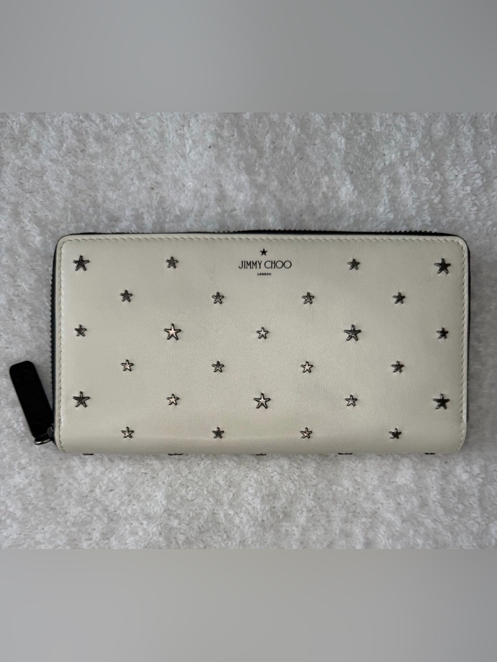 Jimmy Choo Leather Star-Studded Zip Wallet